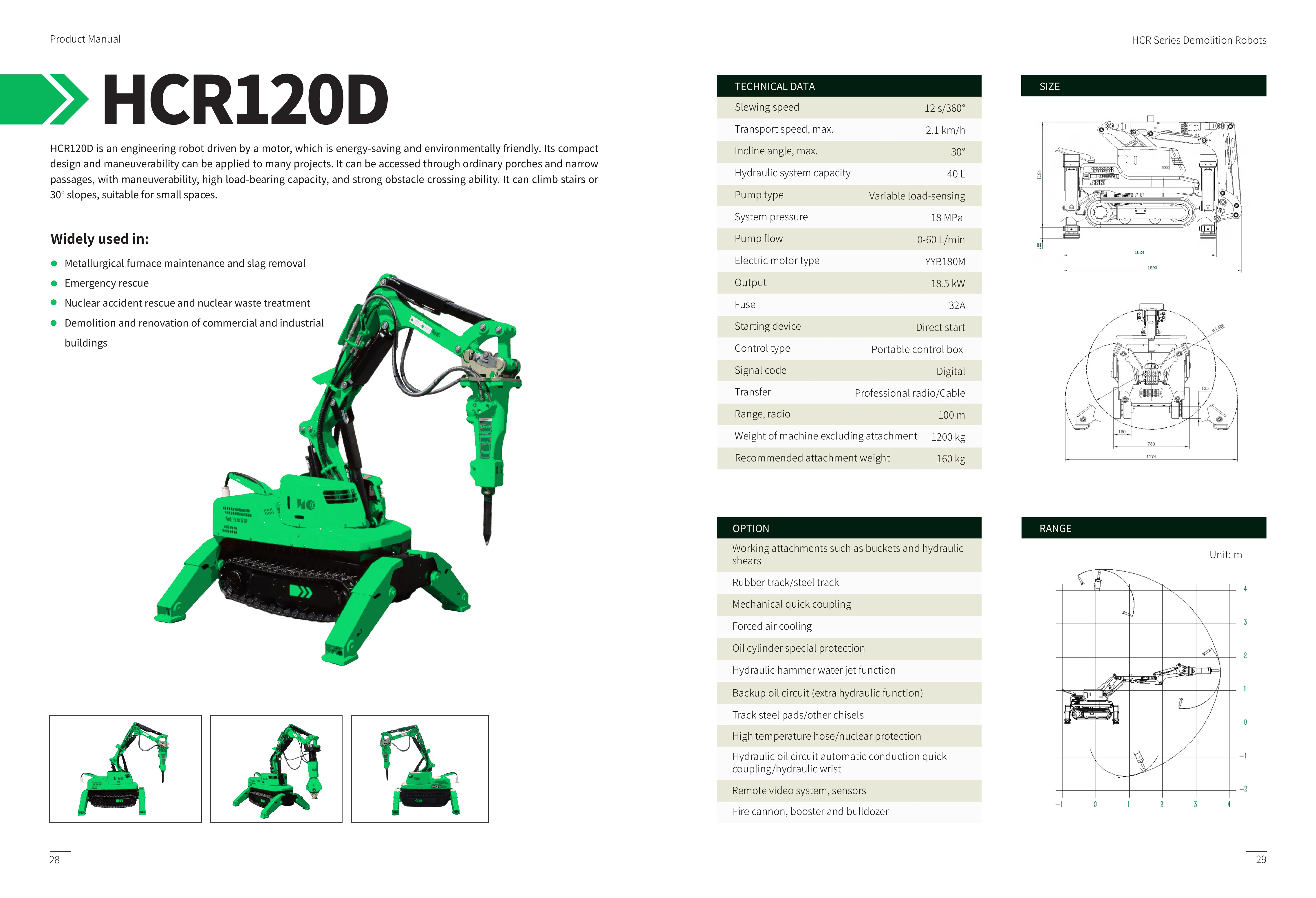 HCR120D technical data