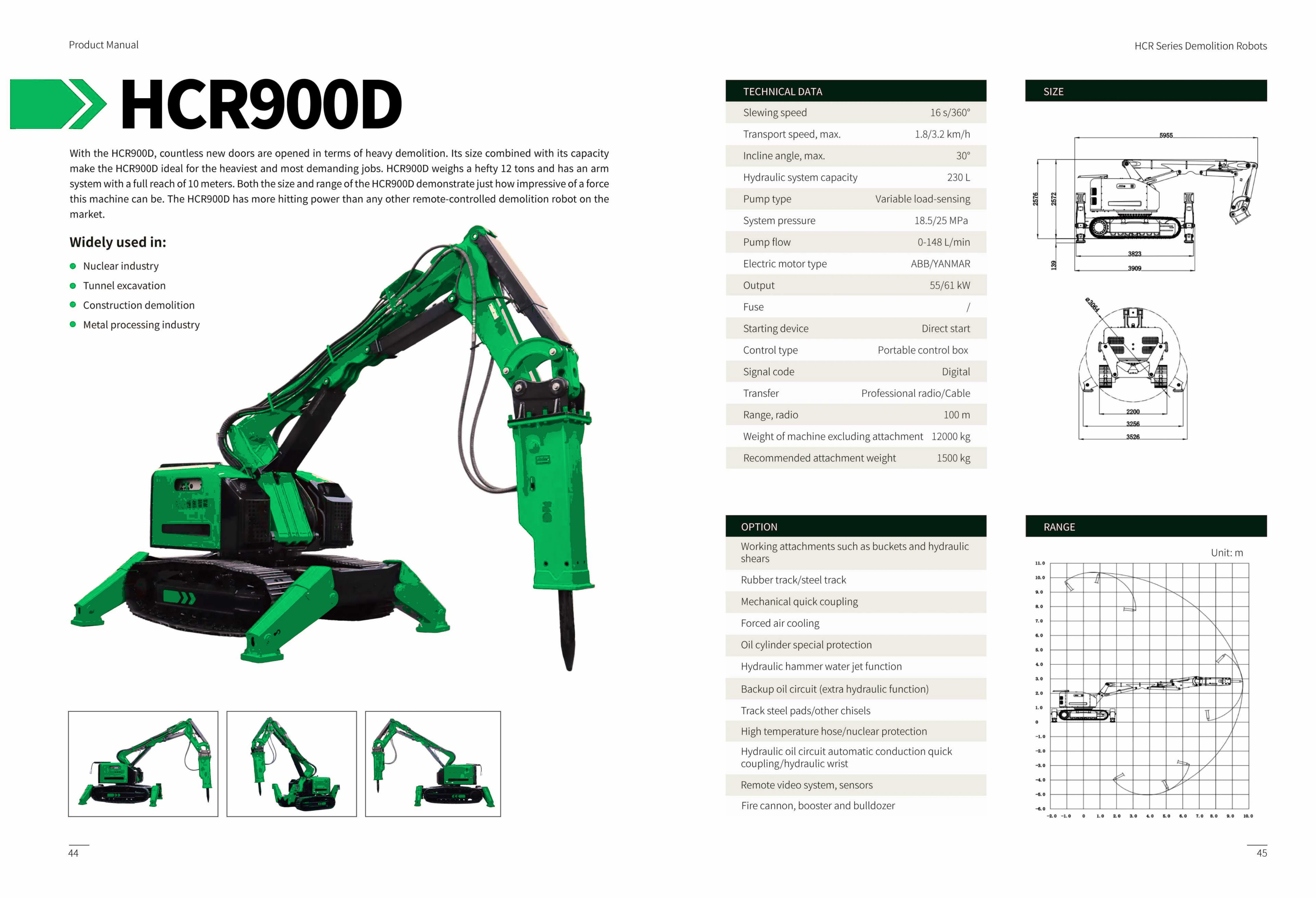 HCR900D technical data